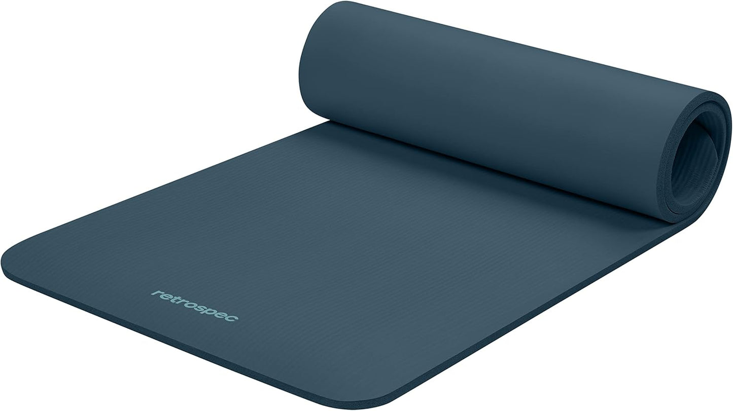 Solana Yoga Mat Thick 1/2in Non-Slip Workout Mat with Nylon Strap - 72x24in Exercise Mat for Pilates, Stretching & Fitness - BPA Free, Easy Clean