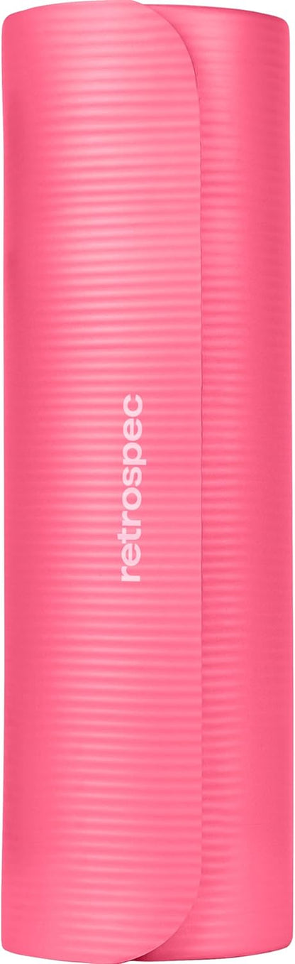 Solana Yoga Mat Thick 1/2in Non-Slip Workout Mat with Nylon Strap - 72x24in Exercise Mat for Pilates, Stretching & Fitness - BPA Free, Easy Clean