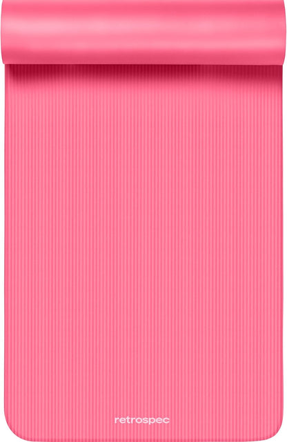 Solana Yoga Mat Thick 1/2in Non-Slip Workout Mat with Nylon Strap - 72x24in Exercise Mat for Pilates, Stretching & Fitness - BPA Free, Easy Clean
