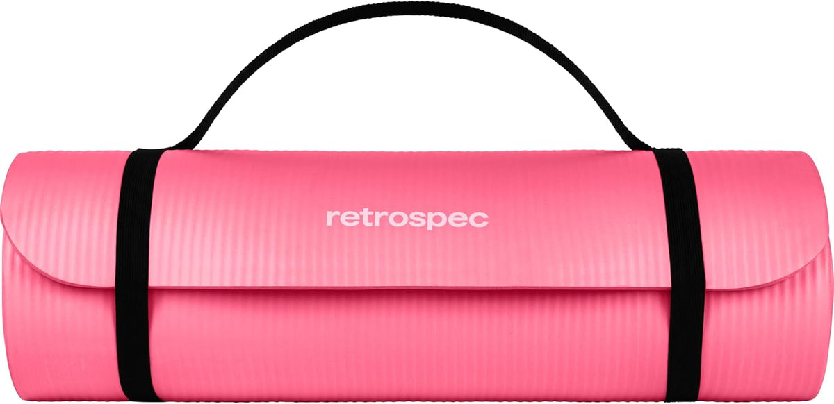 Solana Yoga Mat Thick 1/2in Non-Slip Workout Mat with Nylon Strap - 72x24in Exercise Mat for Pilates, Stretching & Fitness - BPA Free, Easy Clean