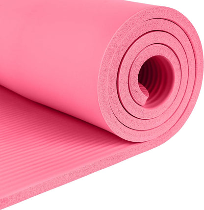 Solana Yoga Mat Thick 1/2in Non-Slip Workout Mat with Nylon Strap - 72x24in Exercise Mat for Pilates, Stretching & Fitness - BPA Free, Easy Clean