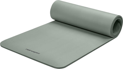 Solana Yoga Mat Thick 1/2in Non-Slip Workout Mat with Nylon Strap - 72x24in Exercise Mat for Pilates, Stretching & Fitness - BPA Free, Easy Clean