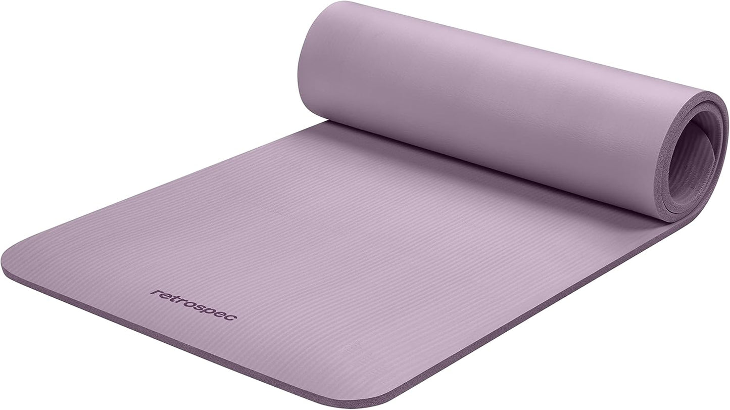 Solana Yoga Mat Thick 1/2in Non-Slip Workout Mat with Nylon Strap - 72x24in Exercise Mat for Pilates, Stretching & Fitness - BPA Free, Easy Clean
