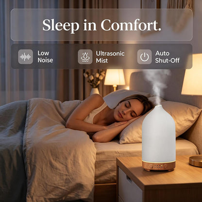 200ML Ceramic Essential Oil Diffuser for Home, Stone Diffuser