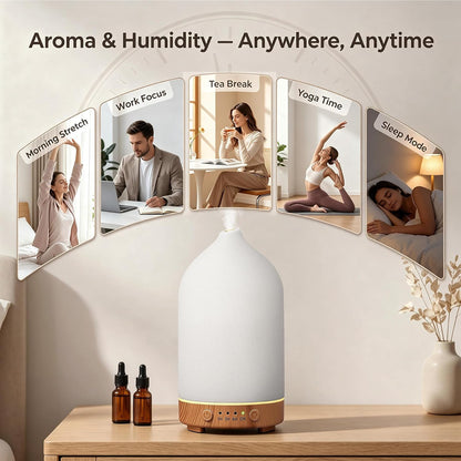 200ML Ceramic Essential Oil Diffuser for Home, Stone Diffuser