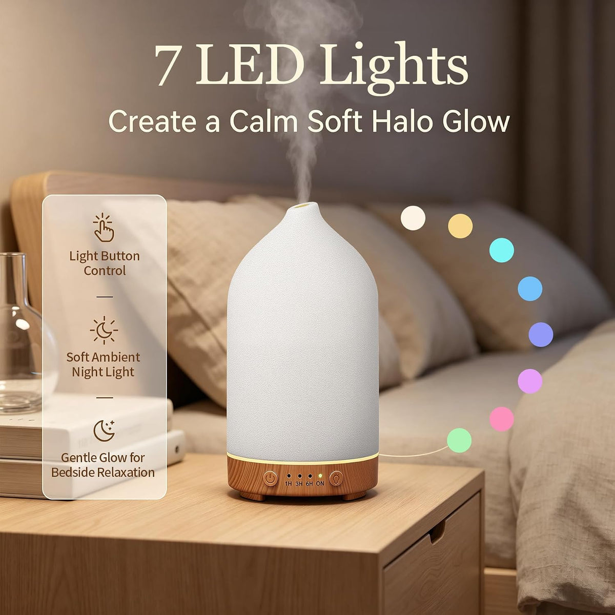 200ML Ceramic Essential Oil Diffuser for Home, Stone Diffuser