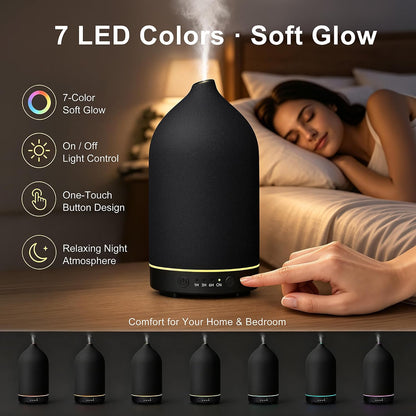 200ML Ceramic Essential Oil Diffuser for Home, Stone Diffuser