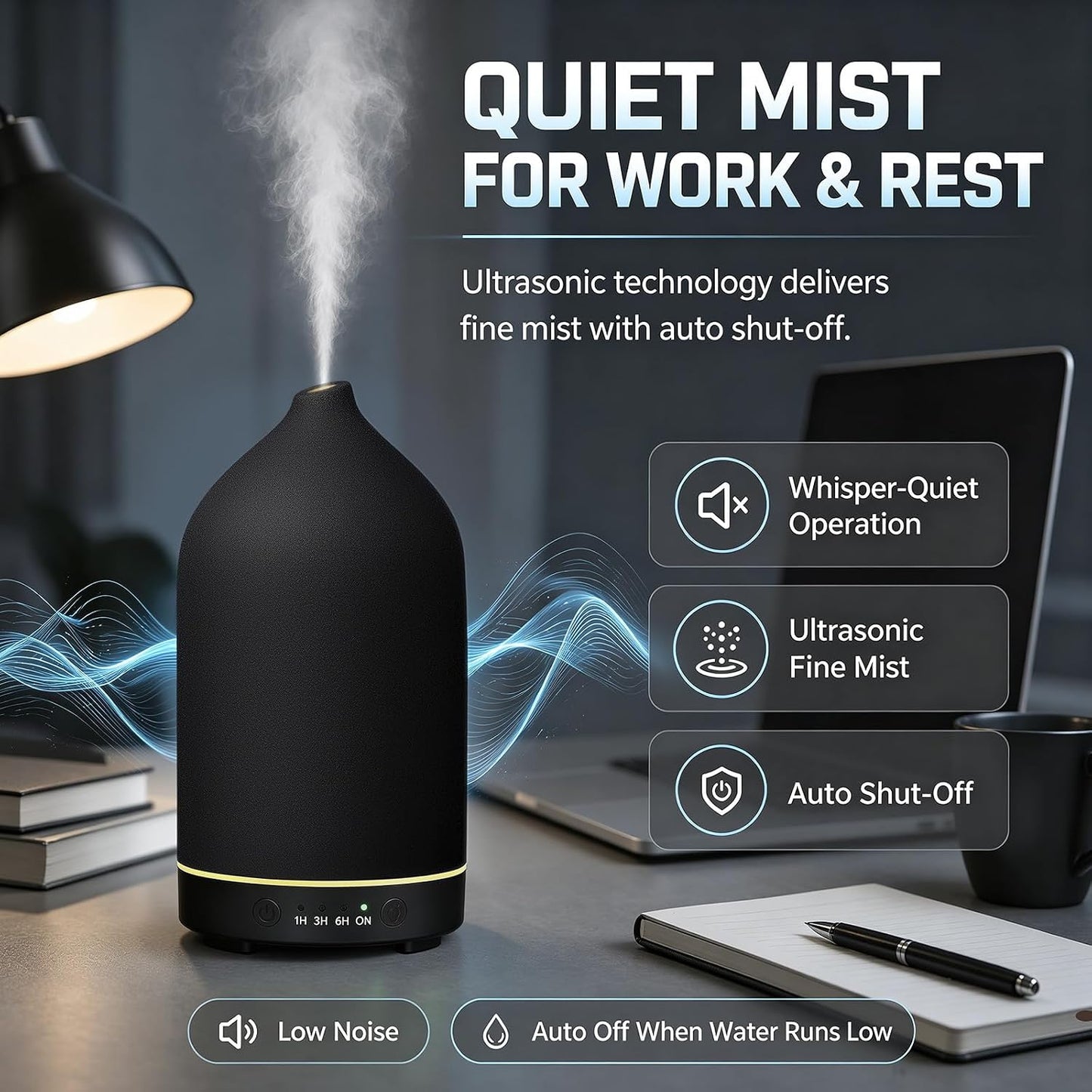 200ML Ceramic Essential Oil Diffuser for Home, Stone Diffuser