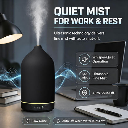 200ML Ceramic Essential Oil Diffuser for Home, Stone Diffuser