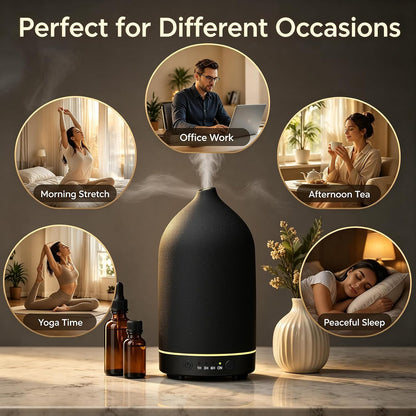 200ML Ceramic Essential Oil Diffuser for Home, Stone Diffuser