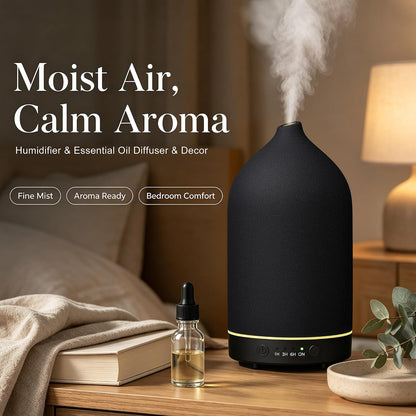 200ML Ceramic Essential Oil Diffuser for Home, Stone Diffuser