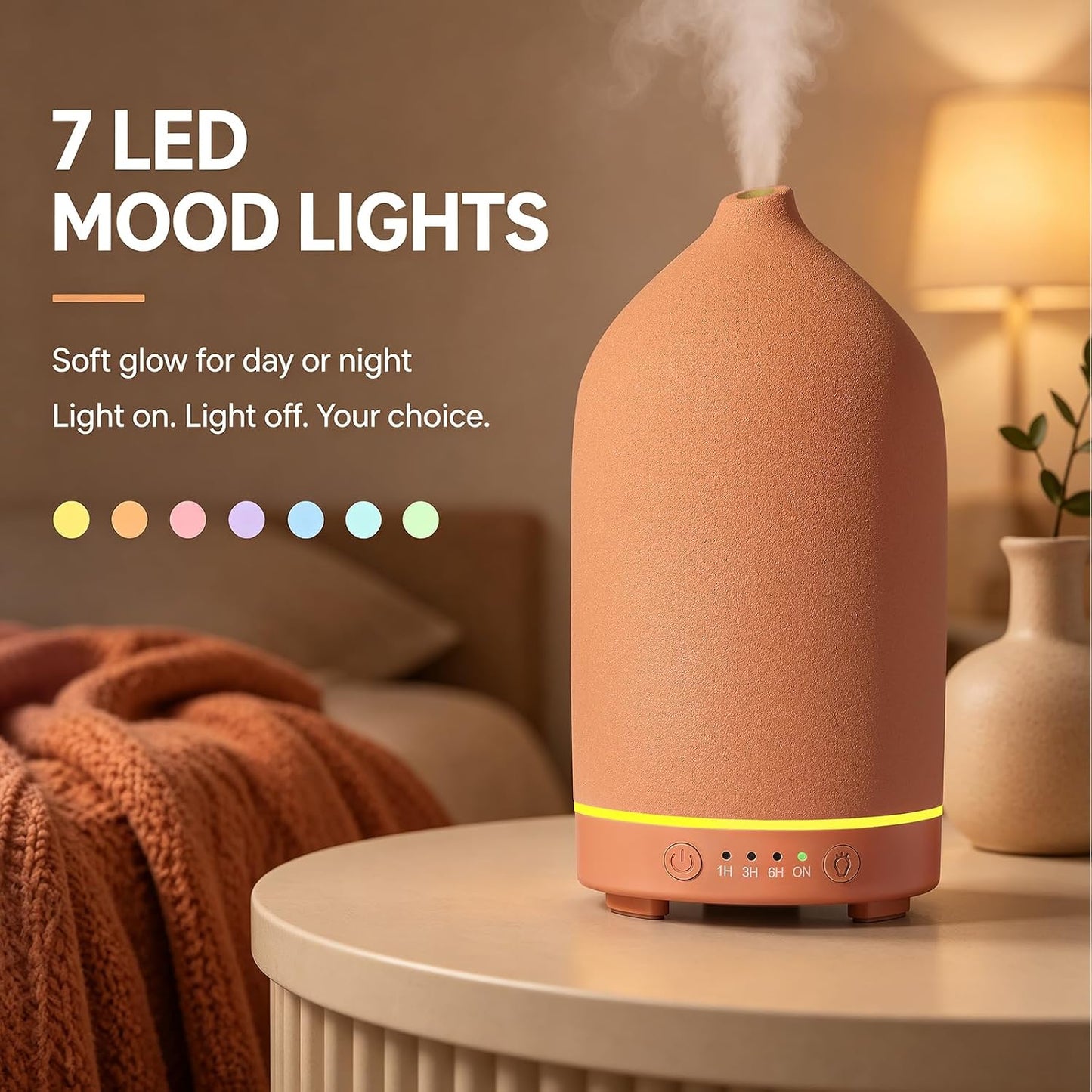 200ML Ceramic Essential Oil Diffuser for Home, Stone Diffuser