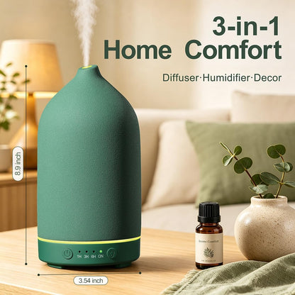200ML Ceramic Essential Oil Diffuser for Home, Stone Diffuser
