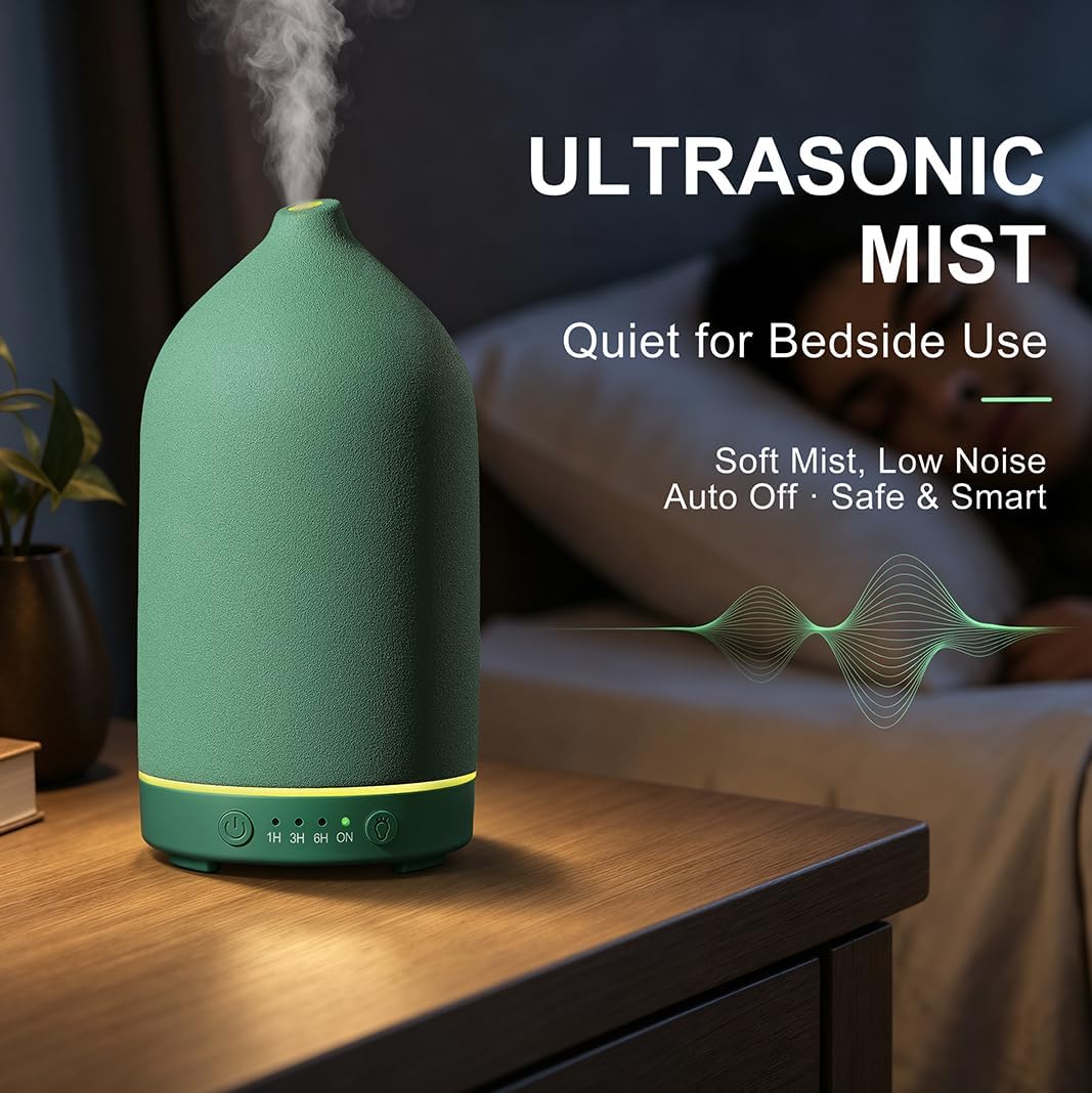 200ML Ceramic Essential Oil Diffuser for Home, Stone Diffuser