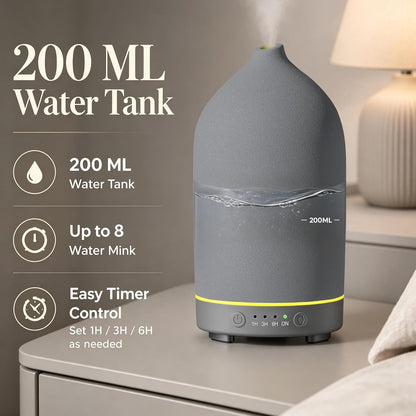 200ML Ceramic Essential Oil Diffuser for Home, Stone Diffuser