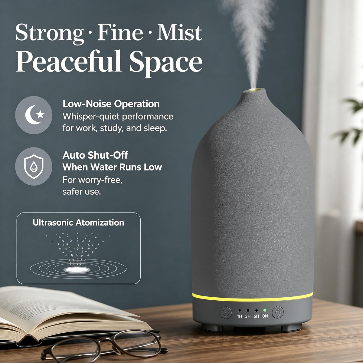 200ML Ceramic Essential Oil Diffuser for Home, Stone Diffuser