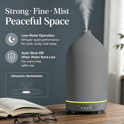 200ML Ceramic Essential Oil Diffuser for Home, Stone Diffuser