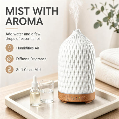 200ML Ceramic Essential Oil Diffuser for Home, Stone Diffuser