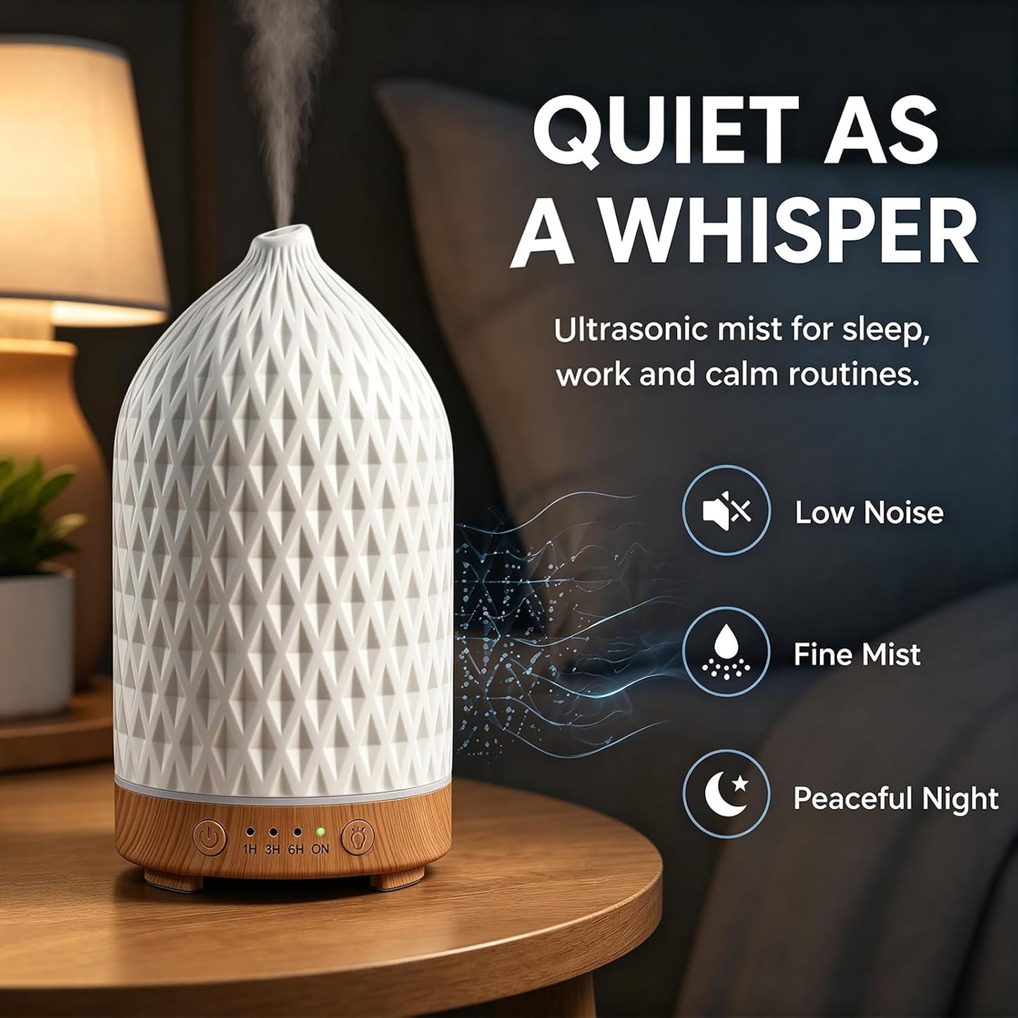 200ML Ceramic Essential Oil Diffuser for Home, Stone Diffuser