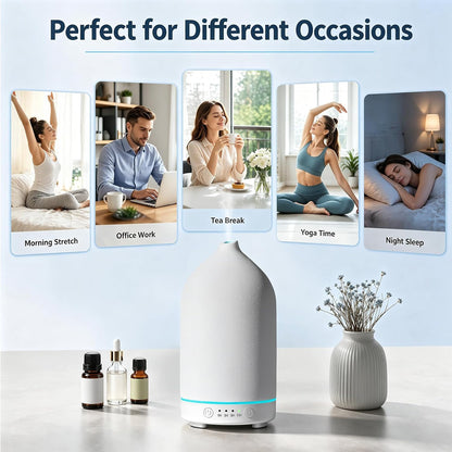 200ML Ceramic Essential Oil Diffuser for Home, Stone Diffuser