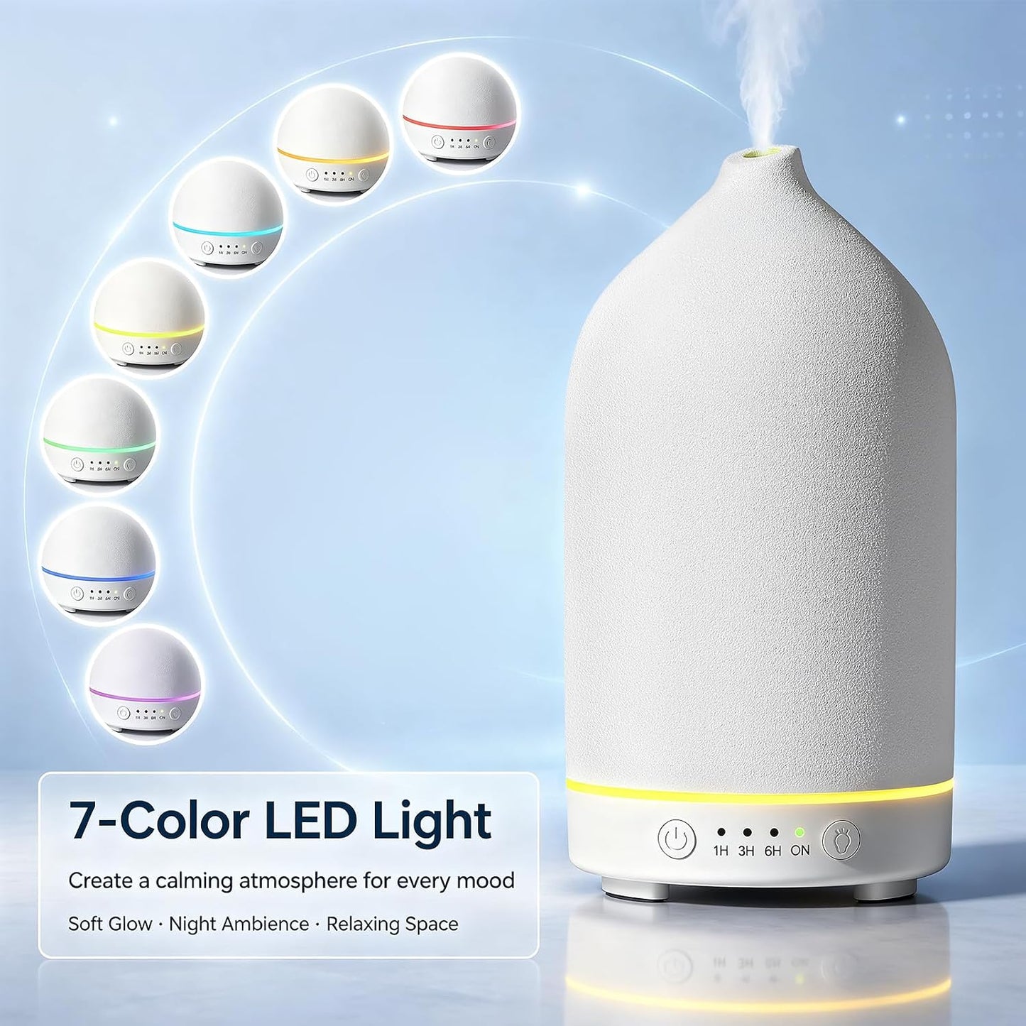 200ML Ceramic Essential Oil Diffuser for Home, Stone Diffuser