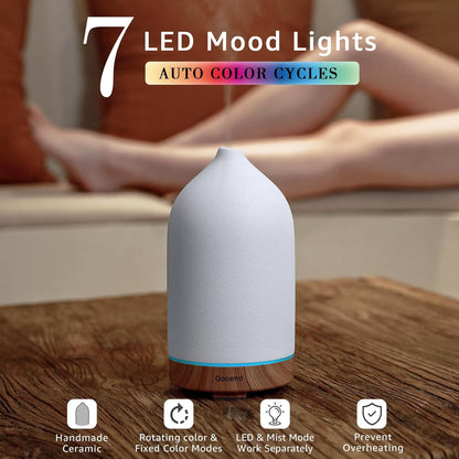 200ML Ceramic Essential Oil Diffuser for Home, Stone Diffuser