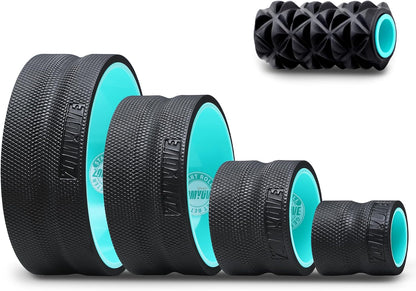 3 Pack Back Roller- Yoga Wheel for Back Pain Reliefn & Stretching, Back Wheel for Deep Tissue Massage, Foam Roller for Physical Therapy & Exercise | Blue
