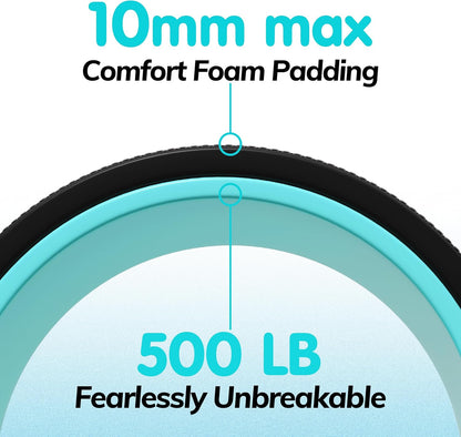 3 Pack Back Roller- Yoga Wheel for Back Pain Reliefn & Stretching, Back Wheel for Deep Tissue Massage, Foam Roller for Physical Therapy & Exercise | Blue