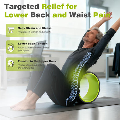 3 Pack Back Roller- Yoga Wheel for Back Pain Reliefn & Stretching, Back Wheel for Deep Tissue Massage, Foam Roller for Physical Therapy & Exercise | Blue