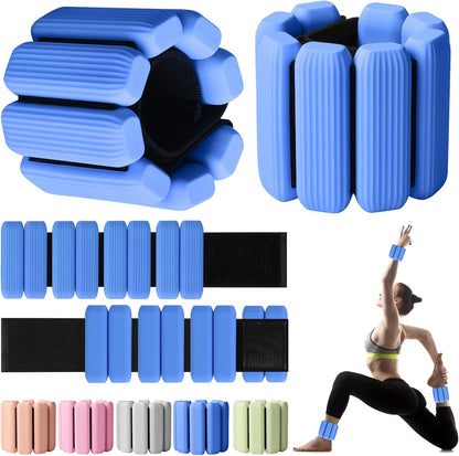 Wrist Weights, 2Pack Adjustable Wearable Wrist Ankle Weights for Women/Men, Silicone Wrist Bangles for Walking, Yoga, Pilates, and Gym, Arm & Leg Workout, 2lb