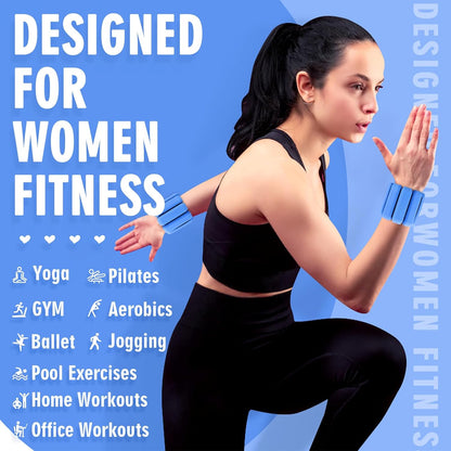 Wrist Weights, 2Pack Adjustable Wearable Wrist Ankle Weights for Women/Men, Silicone Wrist Bangles for Walking, Yoga, Pilates, and Gym, Arm & Leg Workout, 2lb
