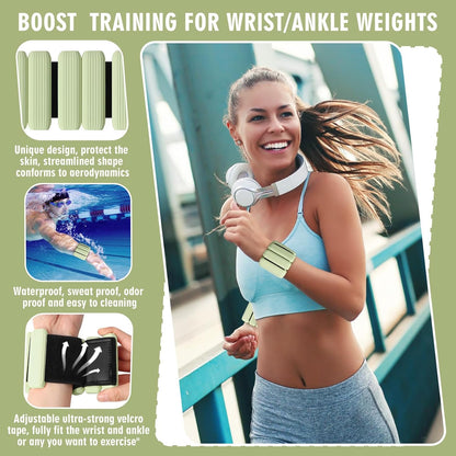 Wrist Weights, 2Pack Adjustable Wearable Wrist Ankle Weights for Women/Men, Silicone Wrist Bangles for Walking, Yoga, Pilates, and Gym, Arm & Leg Workout, 2lb