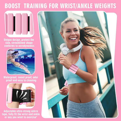 Wrist Weights, 2Pack Adjustable Wearable Wrist Ankle Weights for Women/Men, Silicone Wrist Bangles for Walking, Yoga, Pilates, and Gym, Arm & Leg Workout, 2lb