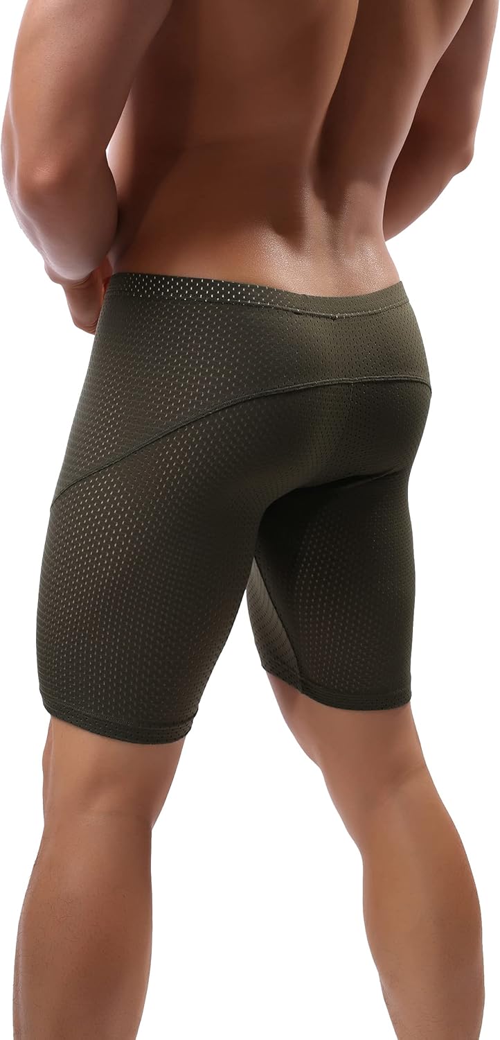 Mens Tight Yoga Workout Shorts Mesh Gym Training Shorts