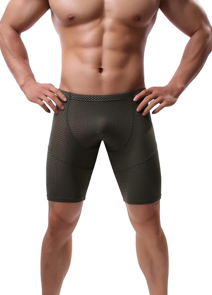 Mens Tight Yoga Workout Shorts Mesh Gym Training Shorts