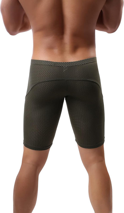 Mens Tight Yoga Workout Shorts Mesh Gym Training Shorts