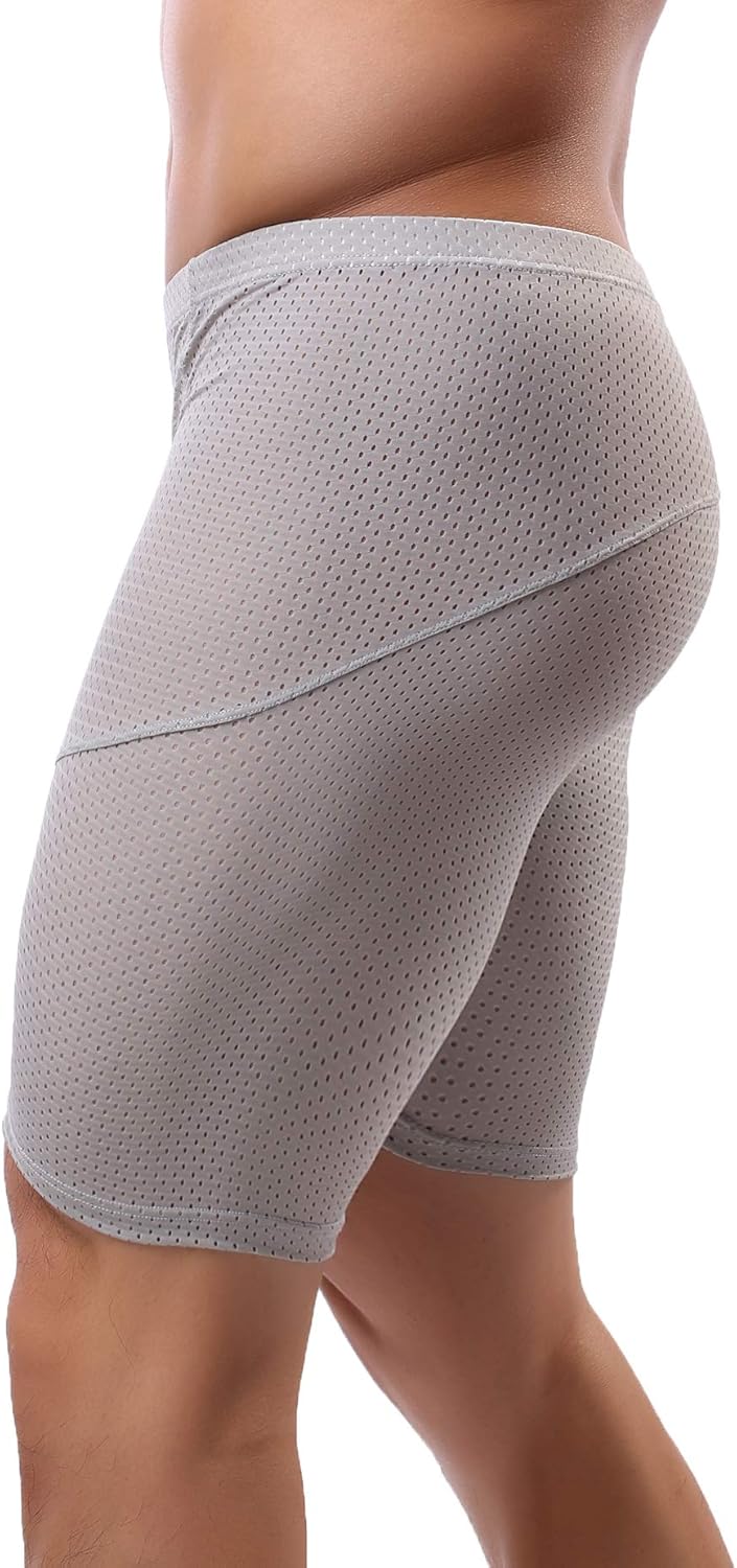 Mens Tight Yoga Workout Shorts Mesh Gym Training Shorts
