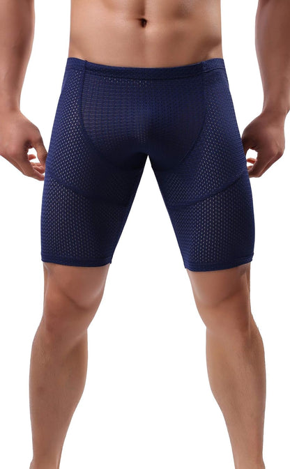 Mens Tight Yoga Workout Shorts Mesh Gym Training Shorts