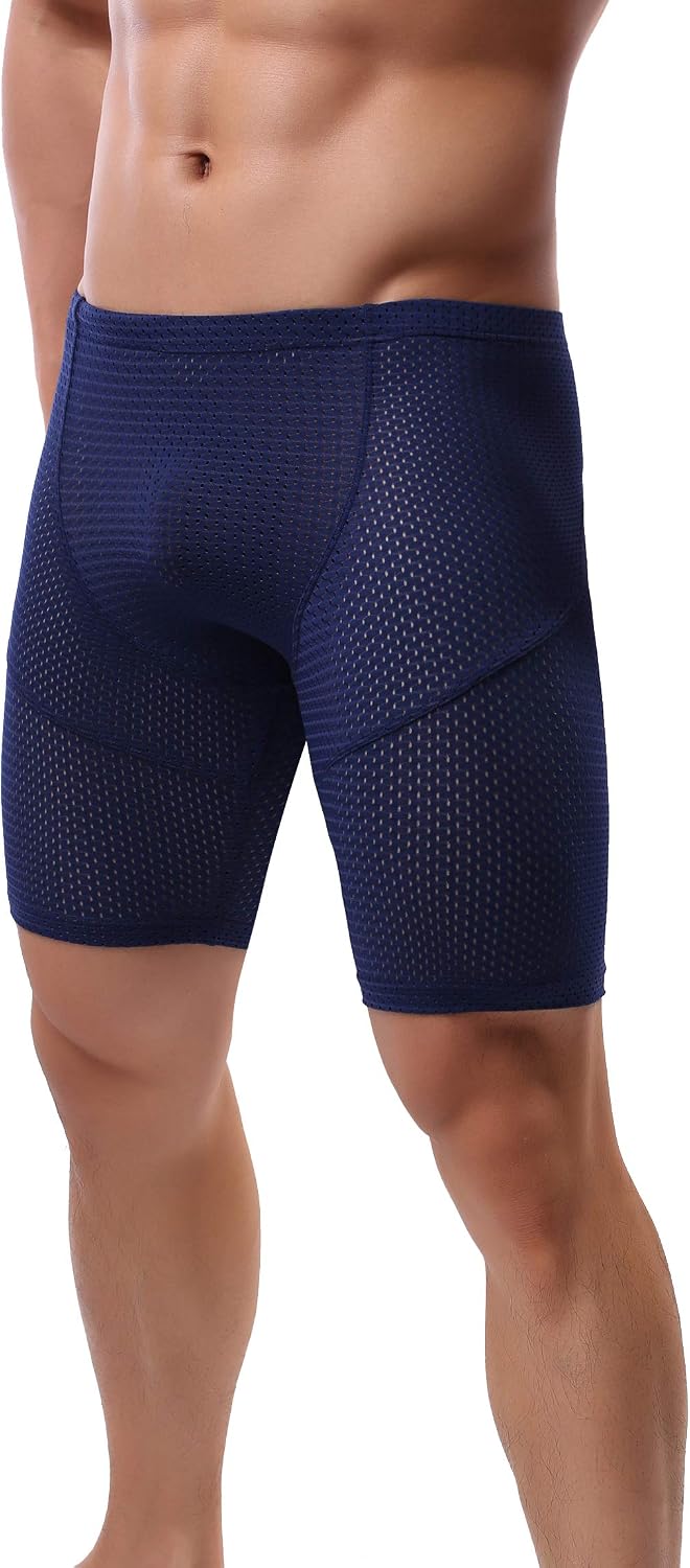 Mens Tight Yoga Workout Shorts Mesh Gym Training Shorts
