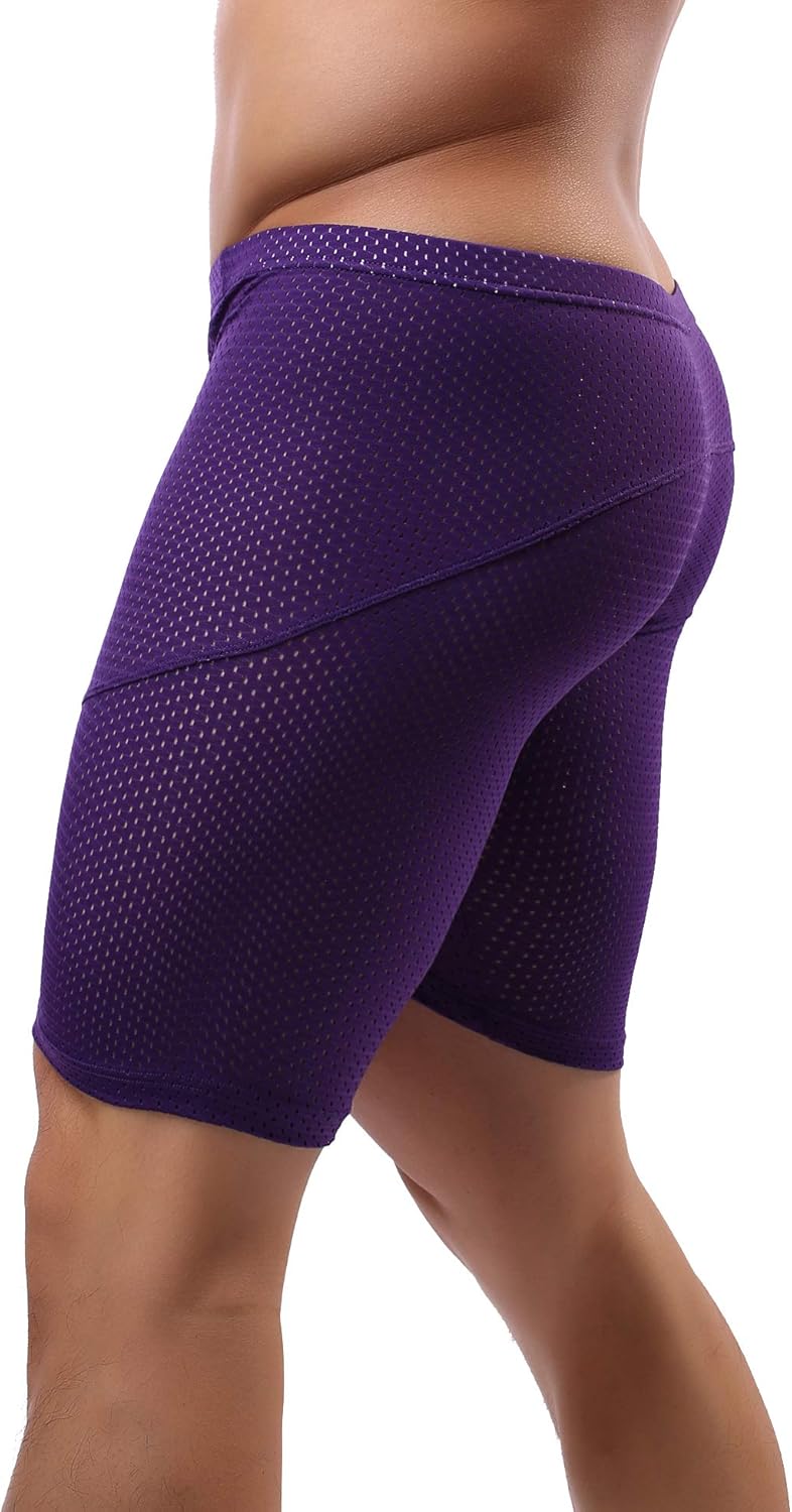 Mens Tight Yoga Workout Shorts Mesh Gym Training Shorts