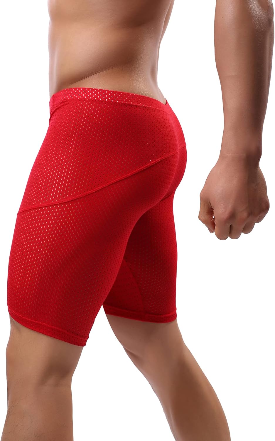 Mens Tight Yoga Workout Shorts Mesh Gym Training Shorts