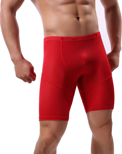 Mens Tight Yoga Workout Shorts Mesh Gym Training Shorts