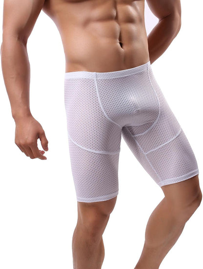 Mens Tight Yoga Workout Shorts Mesh Gym Training Shorts