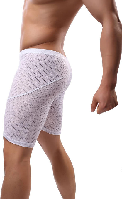 Mens Tight Yoga Workout Shorts Mesh Gym Training Shorts