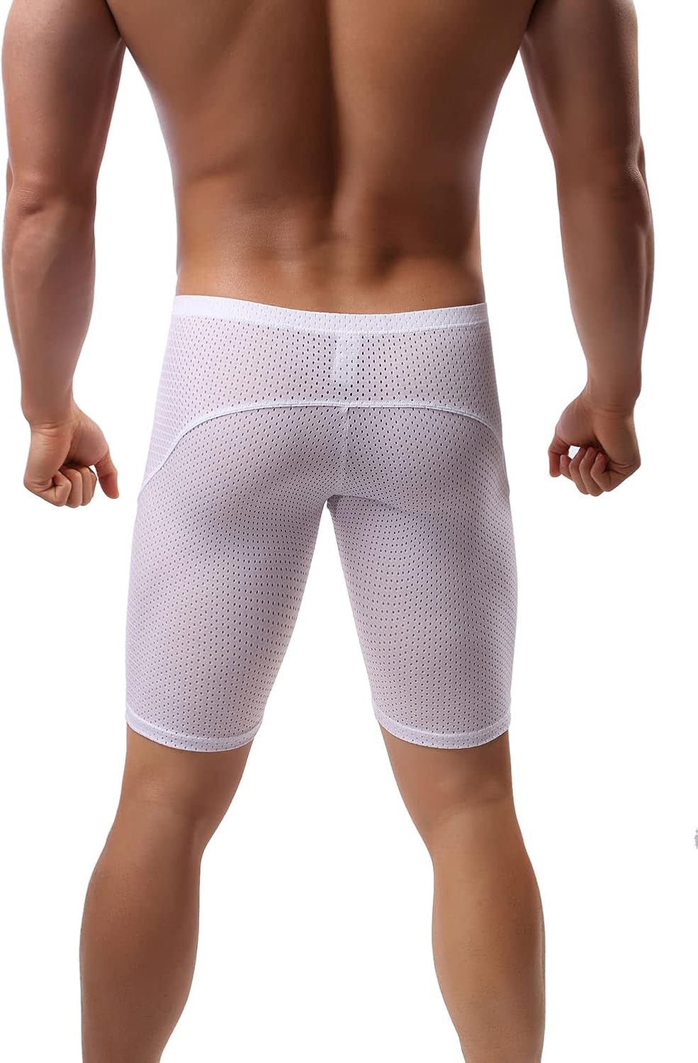 Mens Tight Yoga Workout Shorts Mesh Gym Training Shorts