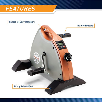 Under Desk Mini Pedal Leg and Arm Exercise Cycle with Adjustable Magnetic Resistance Leg Exercisers