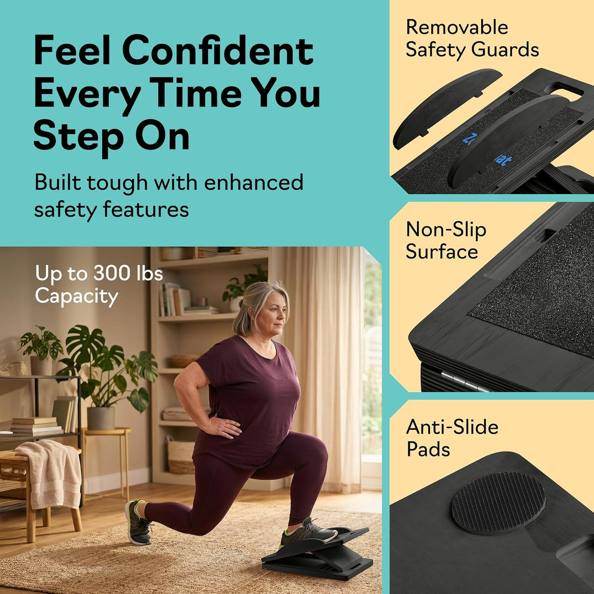 Slant Boards for Exercise, Wooden Slant Board, Calf Stretch Board with 7 Incline Angles, Velour Board, Balance Board & Calf Stretcher, Portable Incline Board for Physical Therapy, Ankle Mobility, Heel & Knees