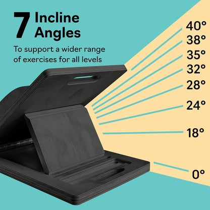 Slant Boards for Exercise, Wooden Slant Board, Calf Stretch Board with 7 Incline Angles, Velour Board, Balance Board & Calf Stretcher, Portable Incline Board for Physical Therapy, Ankle Mobility, Heel & Knees