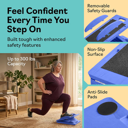 Slant Boards for Exercise, Wooden Slant Board, Calf Stretch Board with 7 Incline Angles, Velour Board, Balance Board & Calf Stretcher, Portable Incline Board for Physical Therapy, Ankle Mobility, Heel & Knees