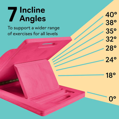 Slant Boards for Exercise, Wooden Slant Board, Calf Stretch Board with 7 Incline Angles, Velour Board, Balance Board & Calf Stretcher, Portable Incline Board for Physical Therapy, Ankle Mobility, Heel & Knees